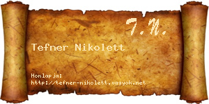 Tefner Nikolett névjegykártya